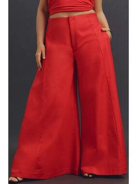 NWT Anthropologie Maeve A-Line Palazzo Wide Leg Pants Red